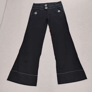 Y2K Flare Embroidered Stitch Jeans fisherman Sailor Yacht Beatnick Hipster sz 5